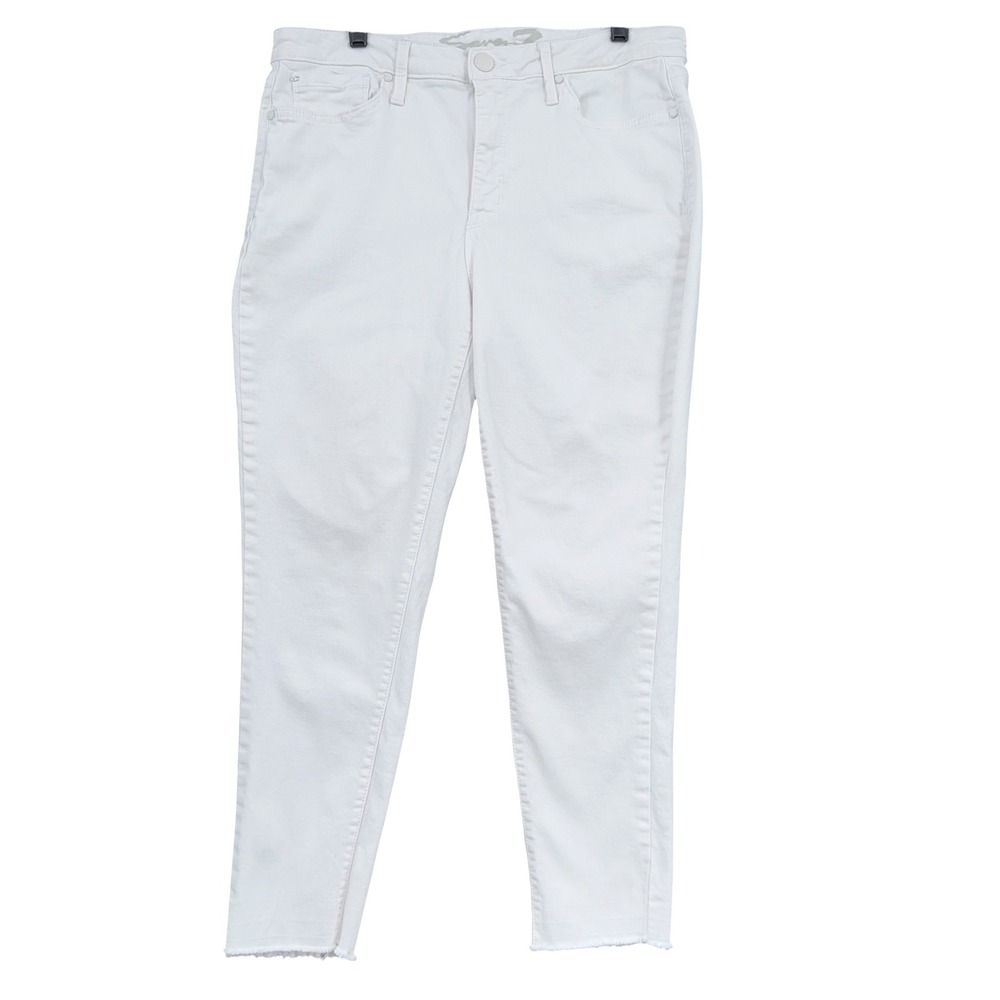 Seven7 Mid Rise Ankle Skinny‎ Women 14 Cotton White Jeans